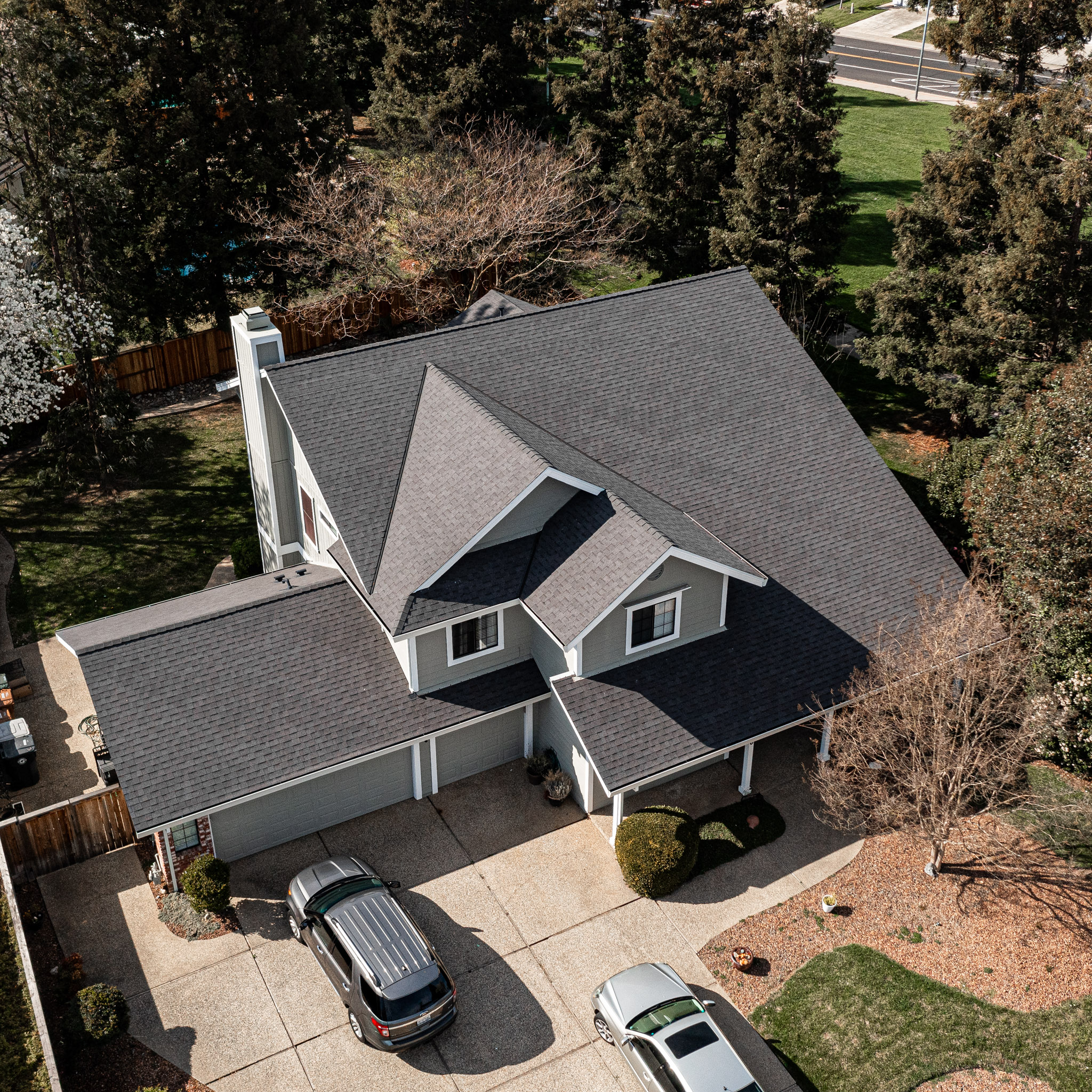 A home with a newly installed roof